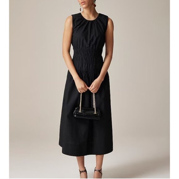 J.Crew Hyacinth dress in cotton poplin black preppy 90s sz 3X - Picture 1 of 10
